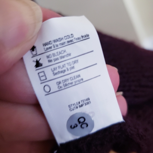 VINCE Knit Wool Blend Open Wrap Long Line Cardigan - Burgundy M - Picture 8 of 12